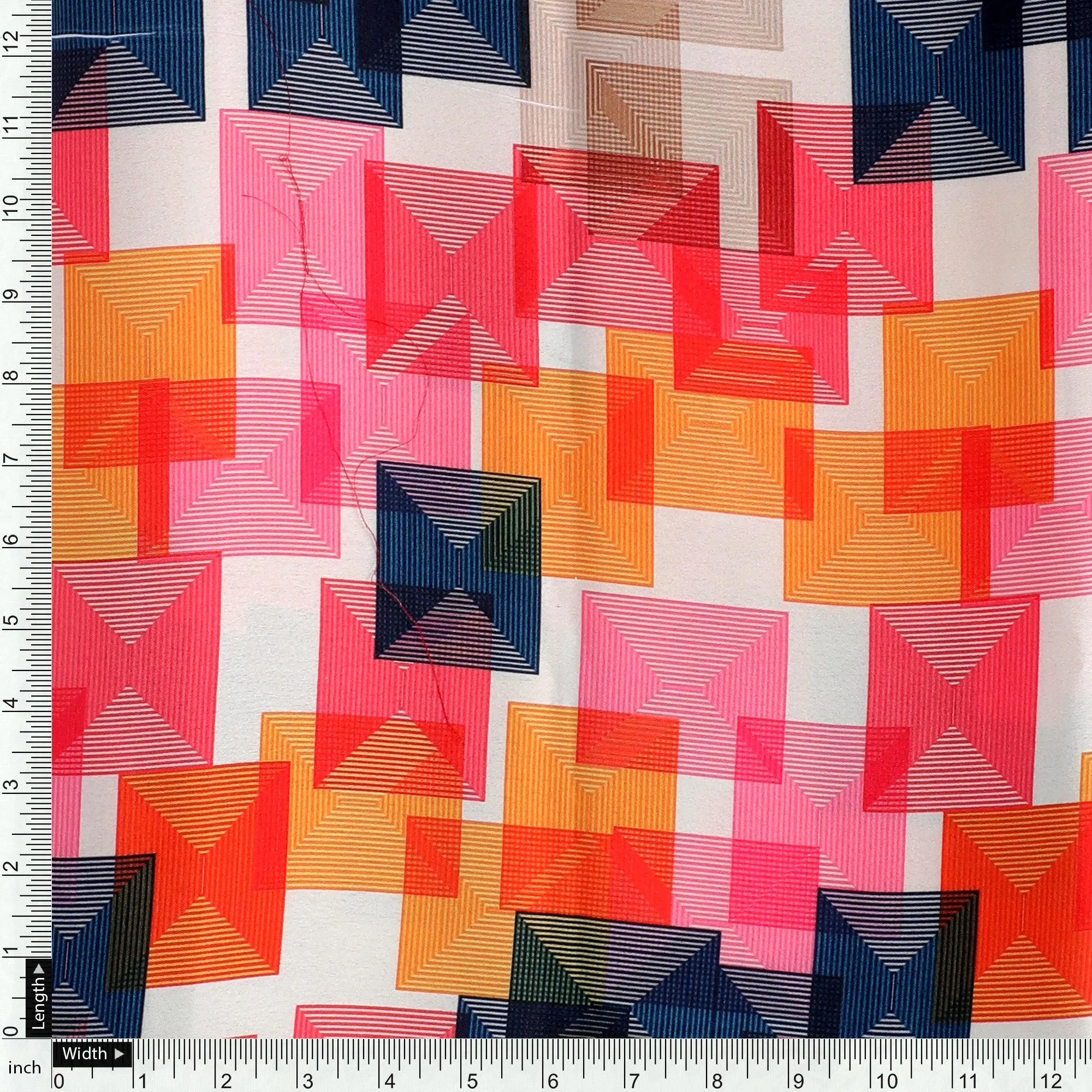 Abstract Squares Digital Printed Fabric
