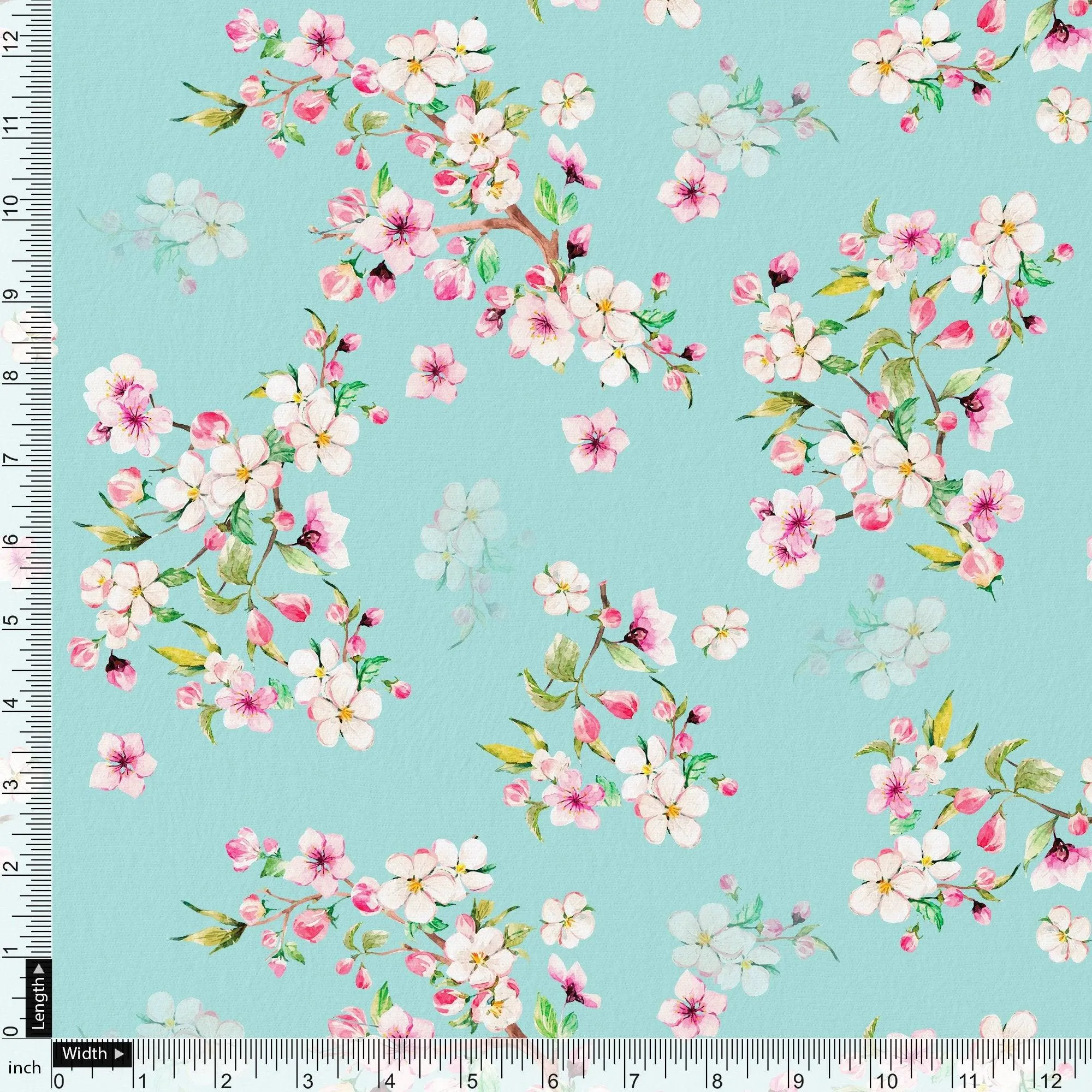 Beautiful Rama Floral Vine Digital Printed Fabric