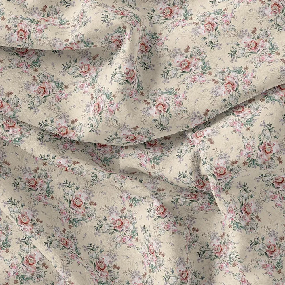 Big Floral Chintz Allover Digital Printed Fabric  - Weightless