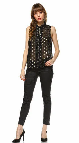 Black and Gold Print Blouse