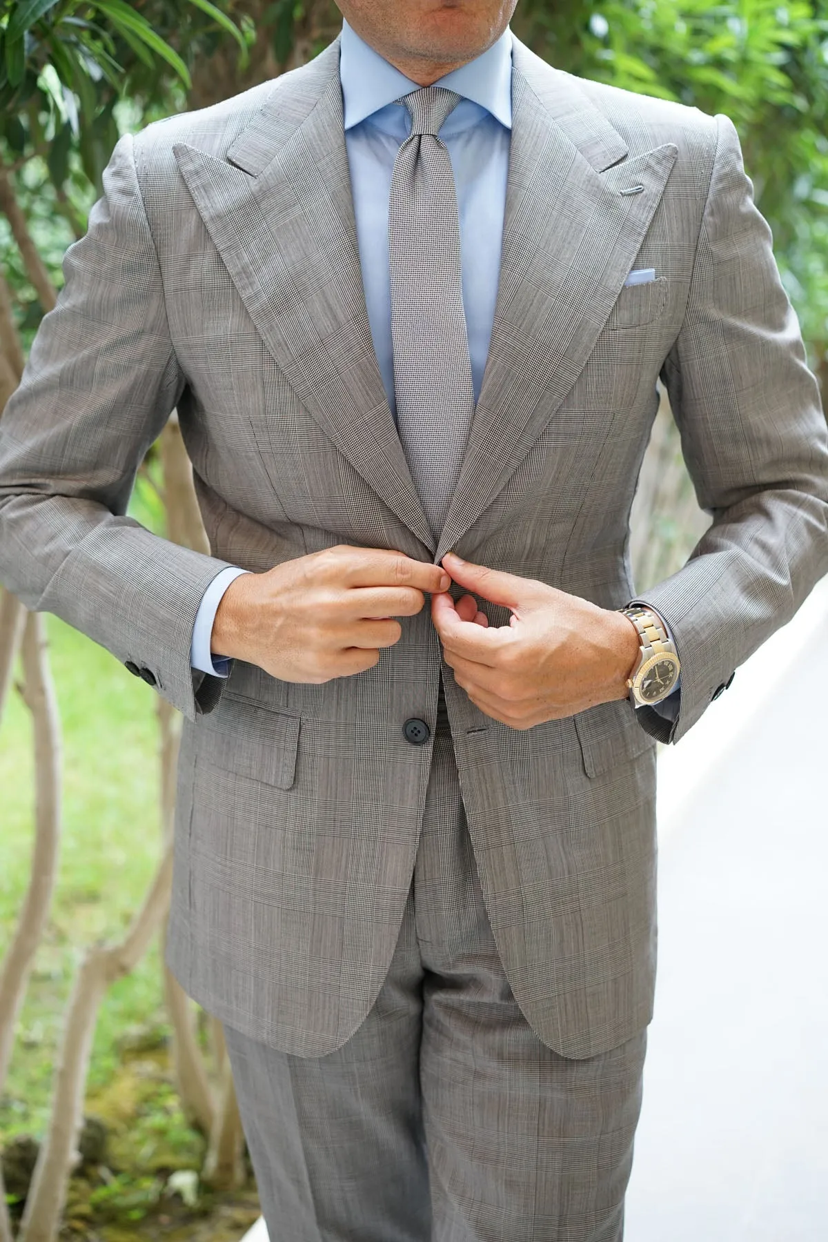 Black and White Small Dots Skinny Tie