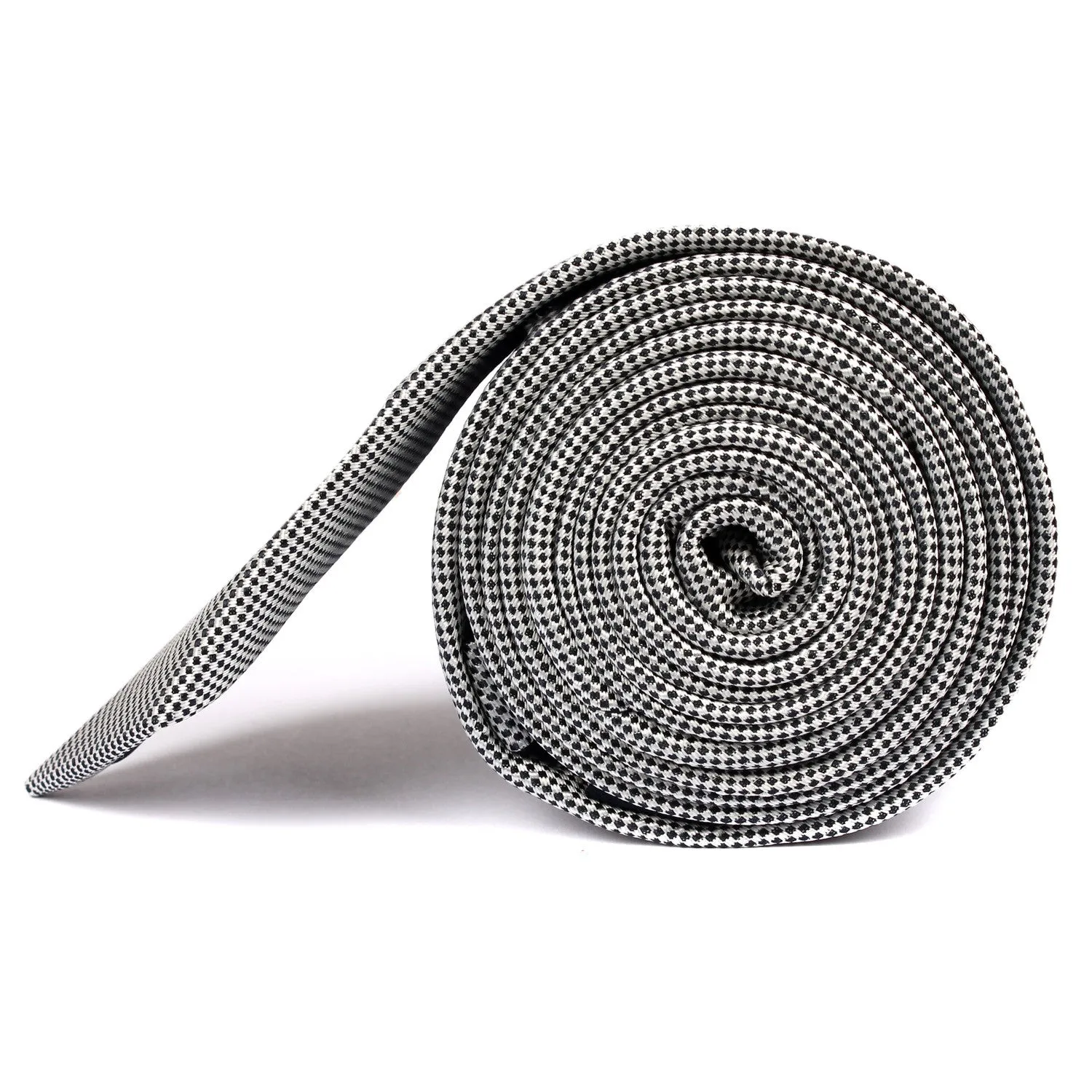 Black and White Small Dots Skinny Tie