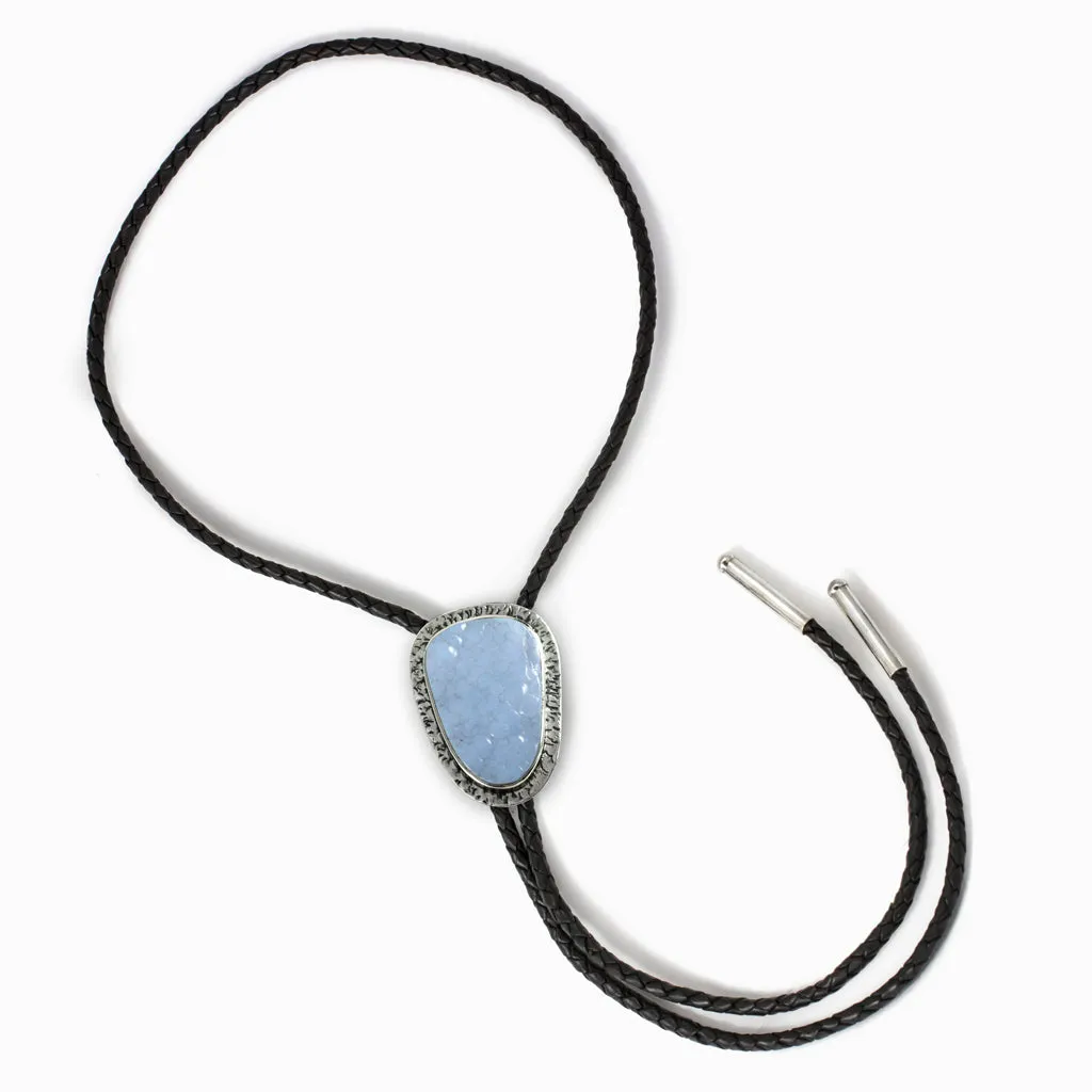 Botryoidal Blue Lace Agate Bolo-Tie