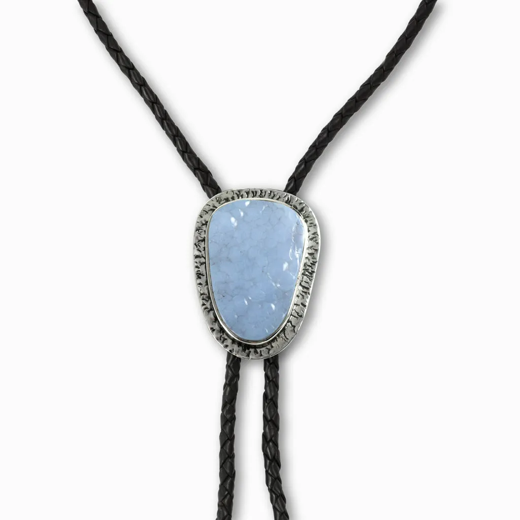 Botryoidal Blue Lace Agate Bolo-Tie