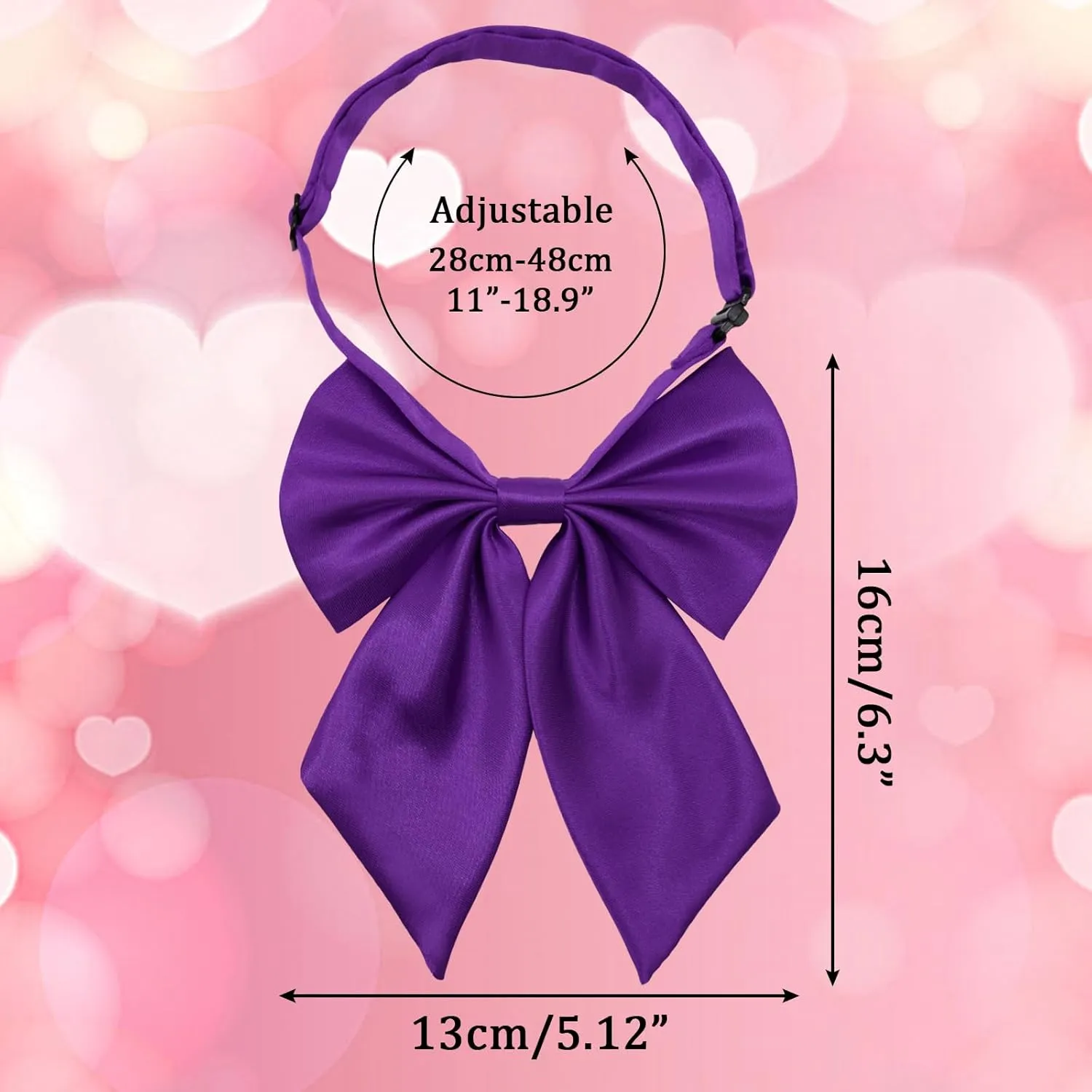 Bow Tie for Women Pre-tied Floppy Womens Tie Solid Color Women's Bowknot Bow Tie for Uniform Cosplay Party