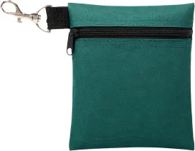 BuyAgain Golf Tee Pouch, 5.62 X 6.87 Inch Professional Zipper Golf Tee/Ball Pouch Bag with Metal Lobster Claw Clip