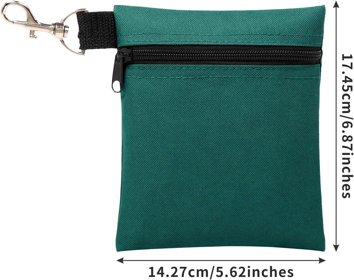BuyAgain Golf Tee Pouch, 5.62 X 6.87 Inch Professional Zipper Golf Tee/Ball Pouch Bag with Metal Lobster Claw Clip