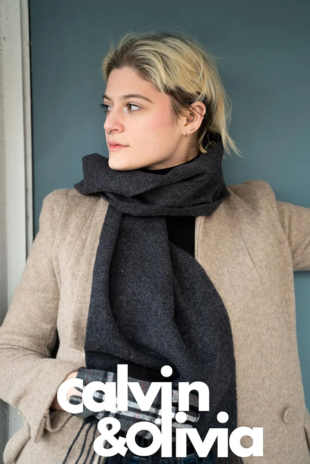 CALVIN & OLIVIA Ultra-Soft Winter Cashmere Feel Scarf Warm Long Unisex Winter Scarves Perfect Holiday Gift for Women Men