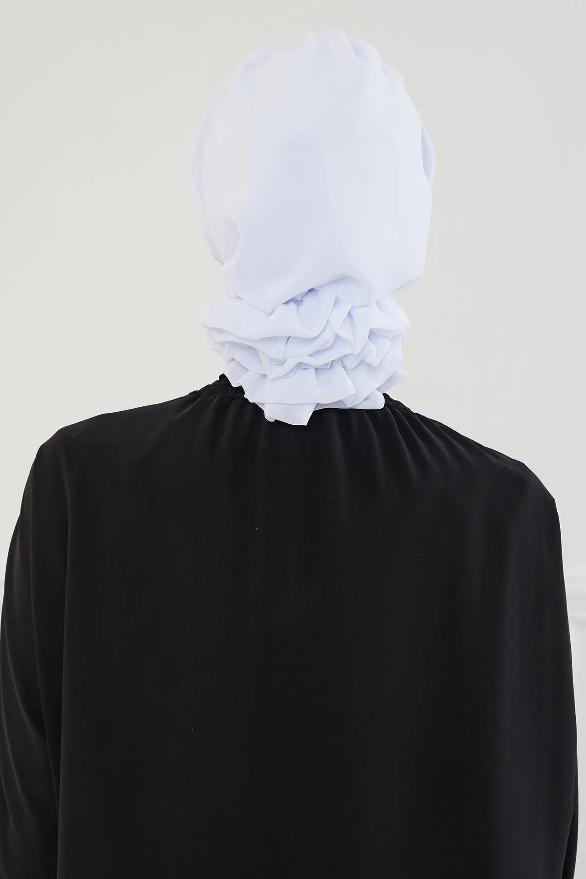 Chiffon Instant Turban with Cross-Stitch Tie Detail, Fashionable Adjustable Pre-Tied Headscarf Head Covering for Effortless Style,HT-30