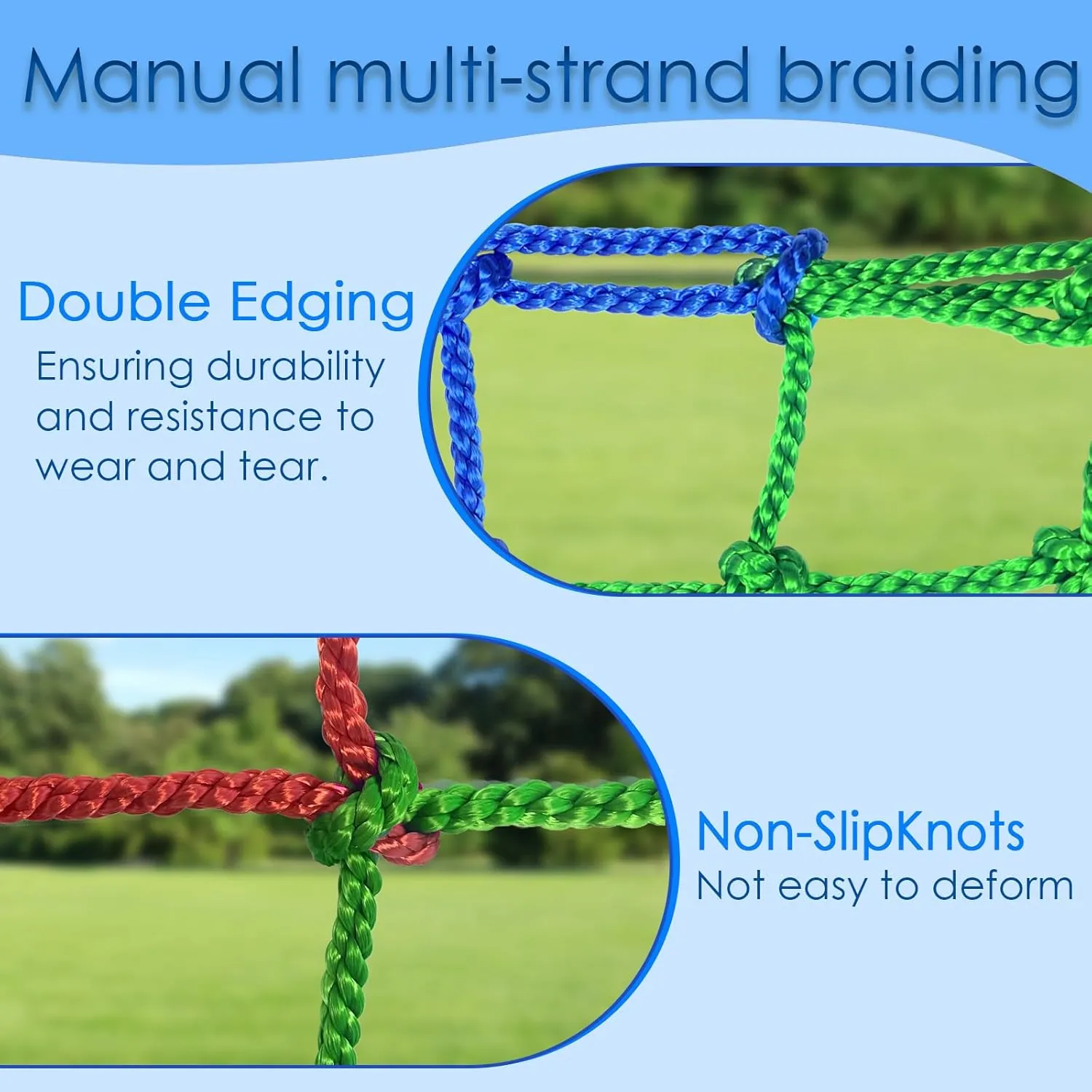 Climbing Net for kids Outdoor,Polyester Climbing Cargo Net Spliced with 3 Colors Heavy Duty Large Military Climbing Net for Rope Ladder,Playground,Swingset,Treehouse,Jungle Gyms (6.566.56FT)