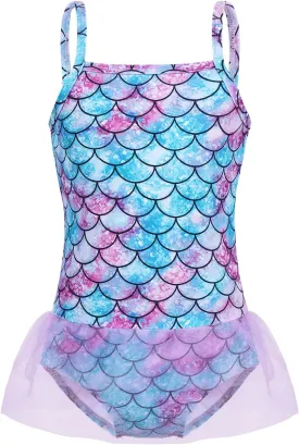 COTRIO Girls Swimsuit Mermaid Bathing Suit Toddler Kids Rainbow Unicorn Swimwear One-Piece Tankini Swimming Suits