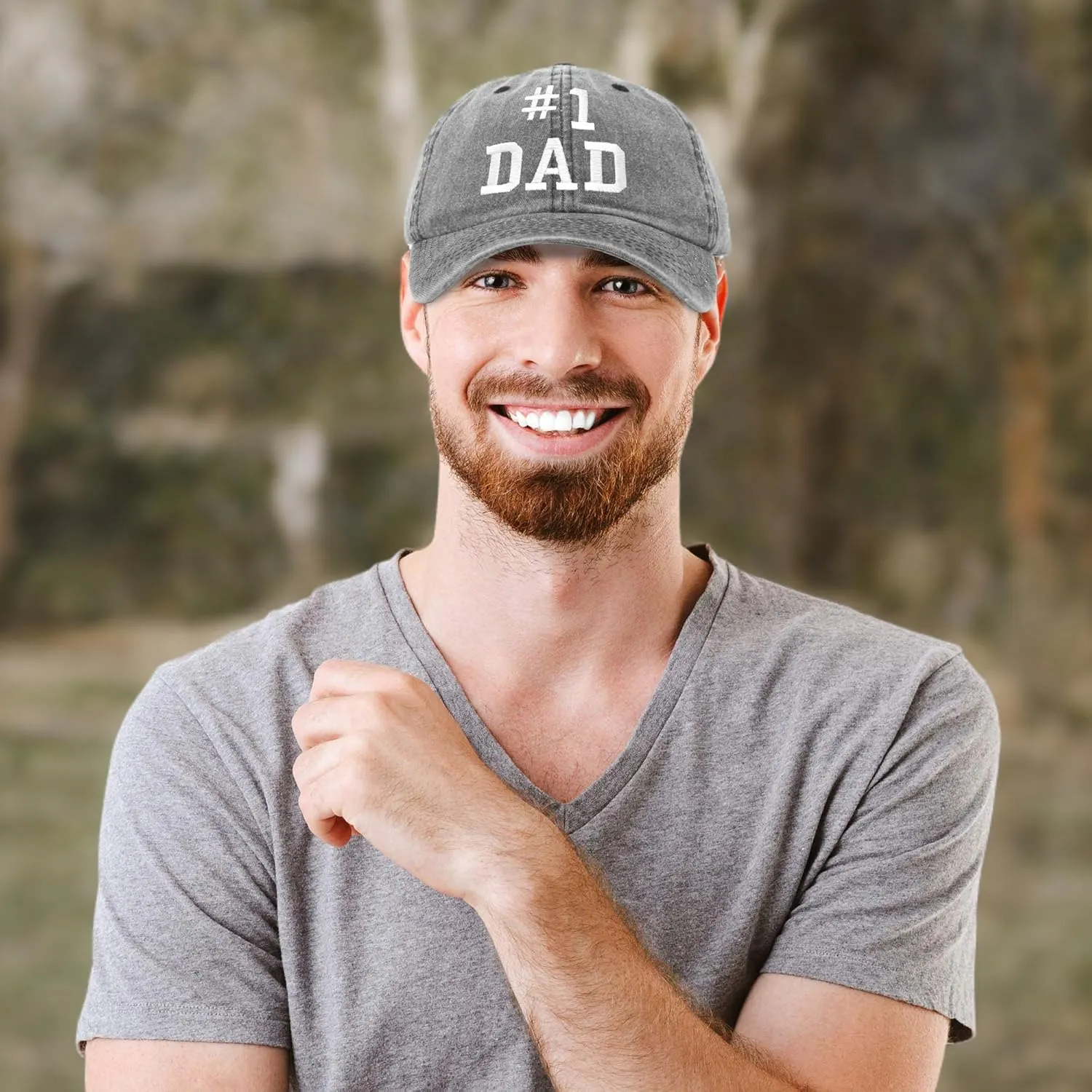 DALIX #1 Dad Hat Number One Vintage Cotton Baseball Cap