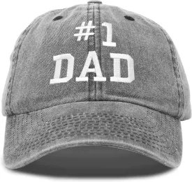 DALIX #1 Dad Hat Number One Vintage Cotton Baseball Cap