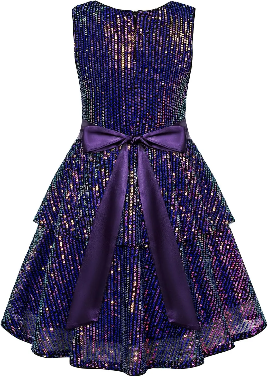 Danna Belle Girls Sequin Dress Sleeveless Party Birthday Dual-Layer Dresses 5-14