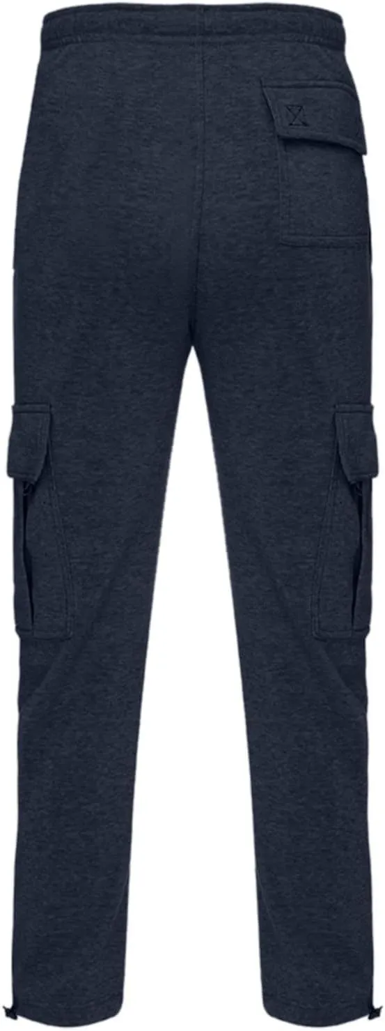 DIYAGO Cargo Sweatpants Men Big and Tall Baggy Tactical Workout Trouser Athletic Straight Jogger Open Leg Sweatpant Pocket