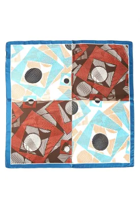 Dizzying Heights Blue  Square Satin Scarf