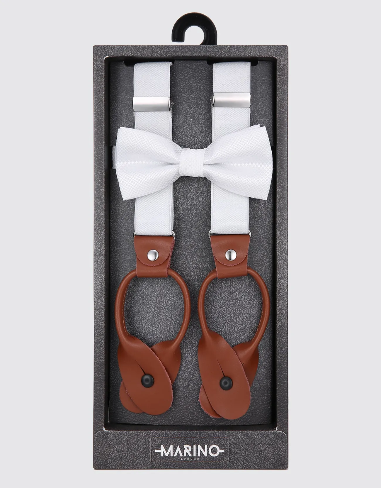 Double Button Suspender Bow Tie