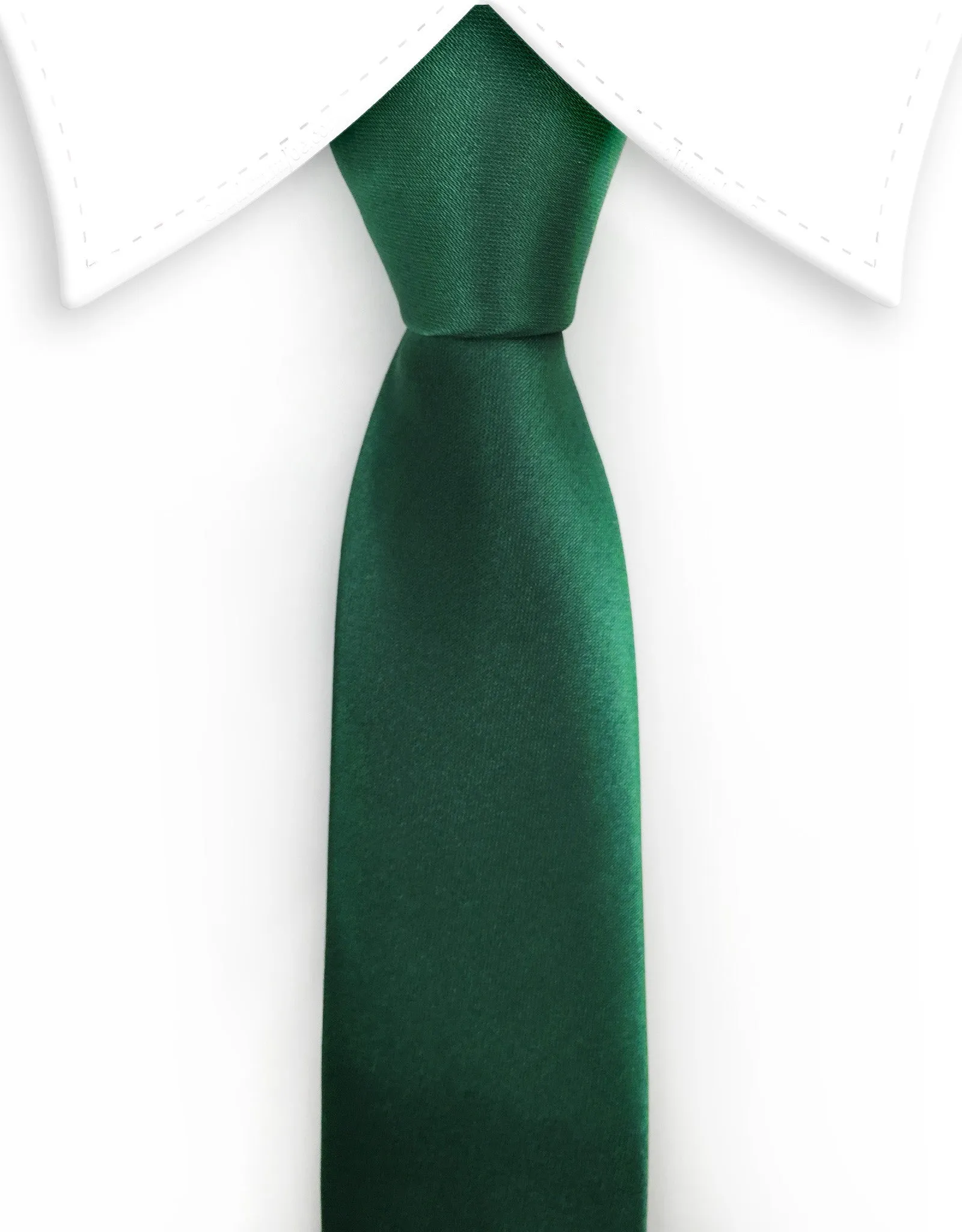 Emerald Green Satin Skinny Tie