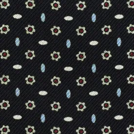 Floral Printed Silk Bespoke Tie - Black