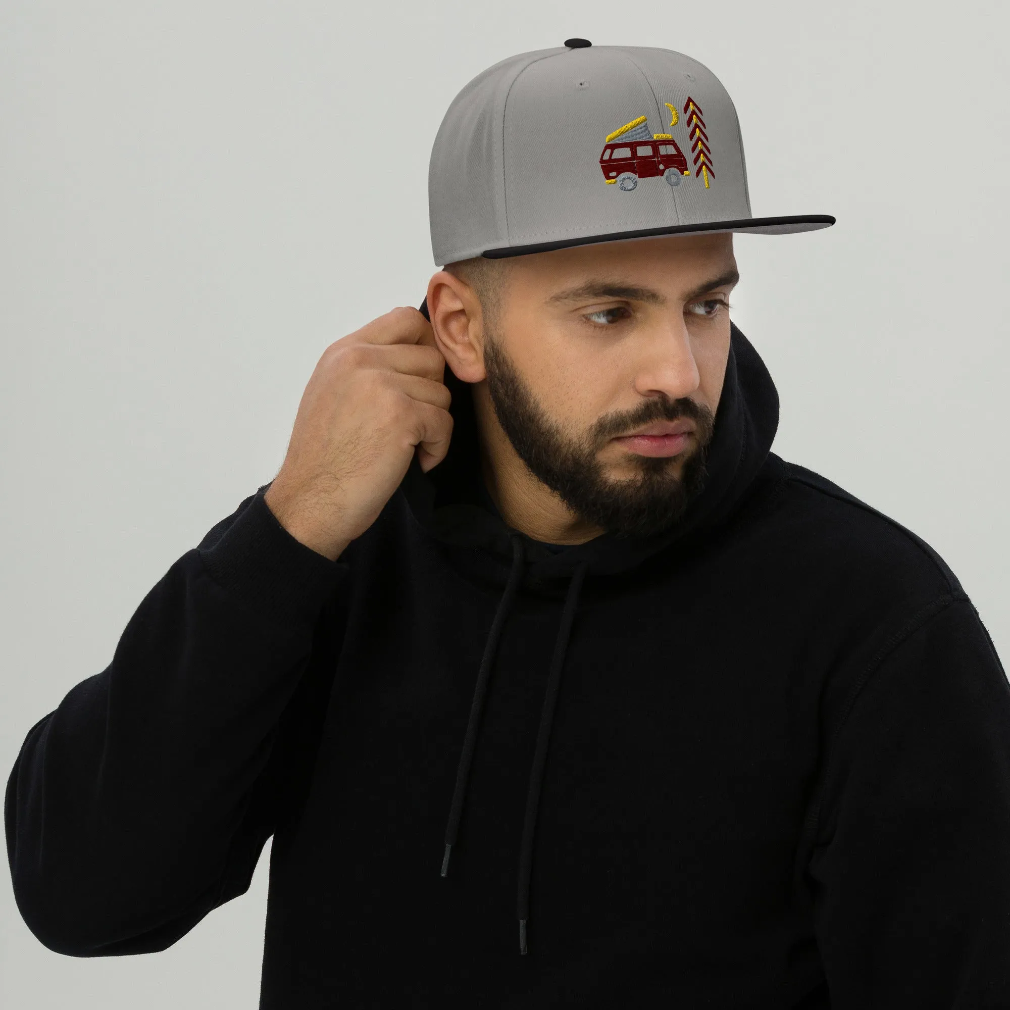 Go Outside Van & Moon Snapback Hat