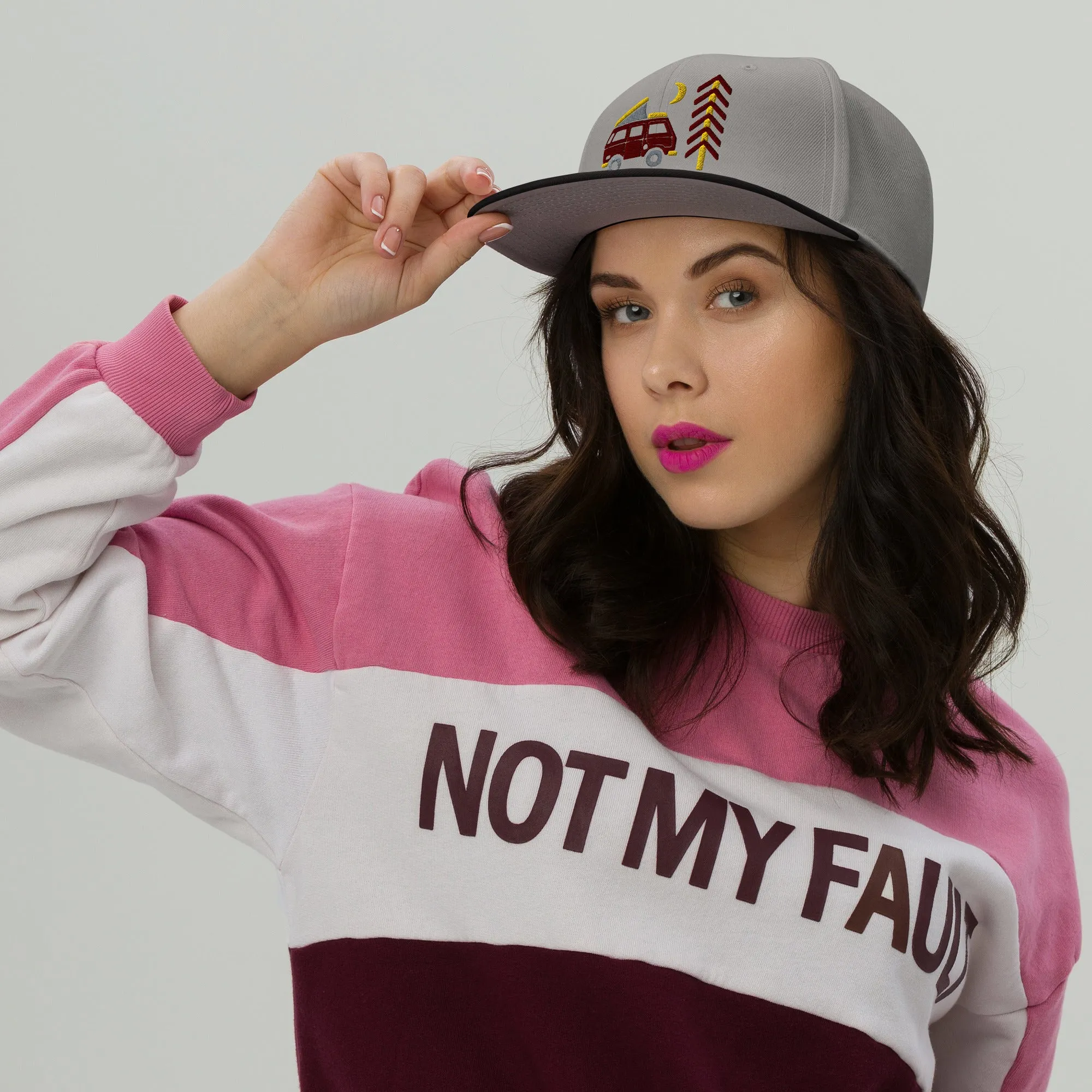 Go Outside Van & Moon Snapback Hat
