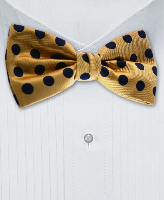 Gold & Black Polka Dot Bowtie
