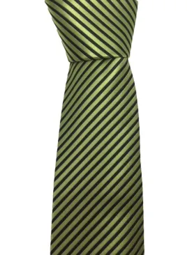 Green and Black Pinstriped Teen Tie