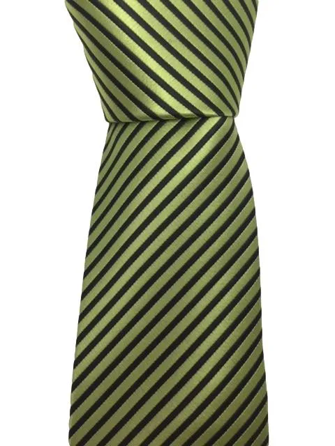 Green and Black Pinstriped Teen Tie