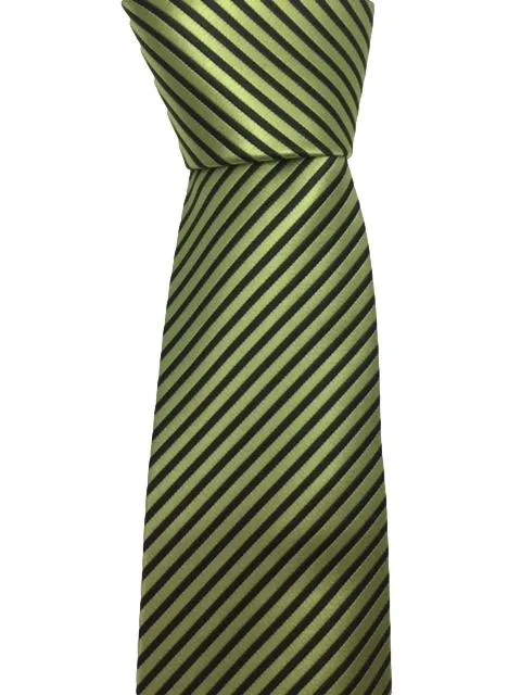 Green and Black Pinstriped Teen Tie