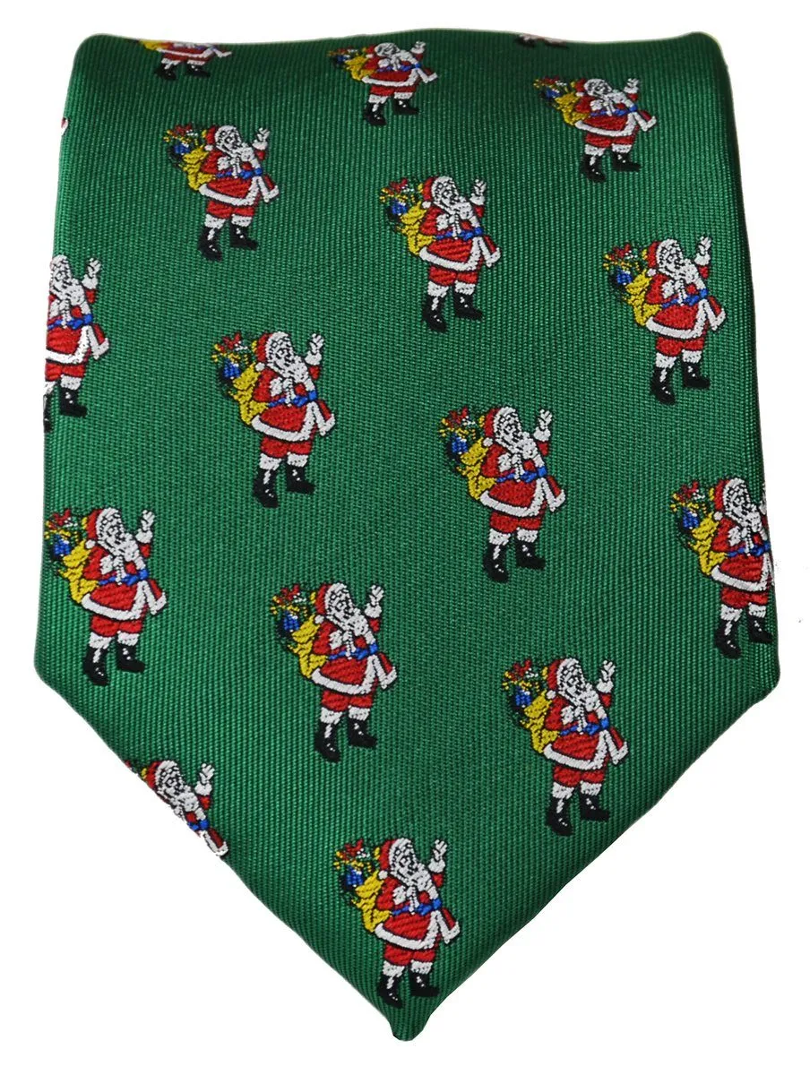 Green Paul Malone Santa Claus Holiday Tie Set