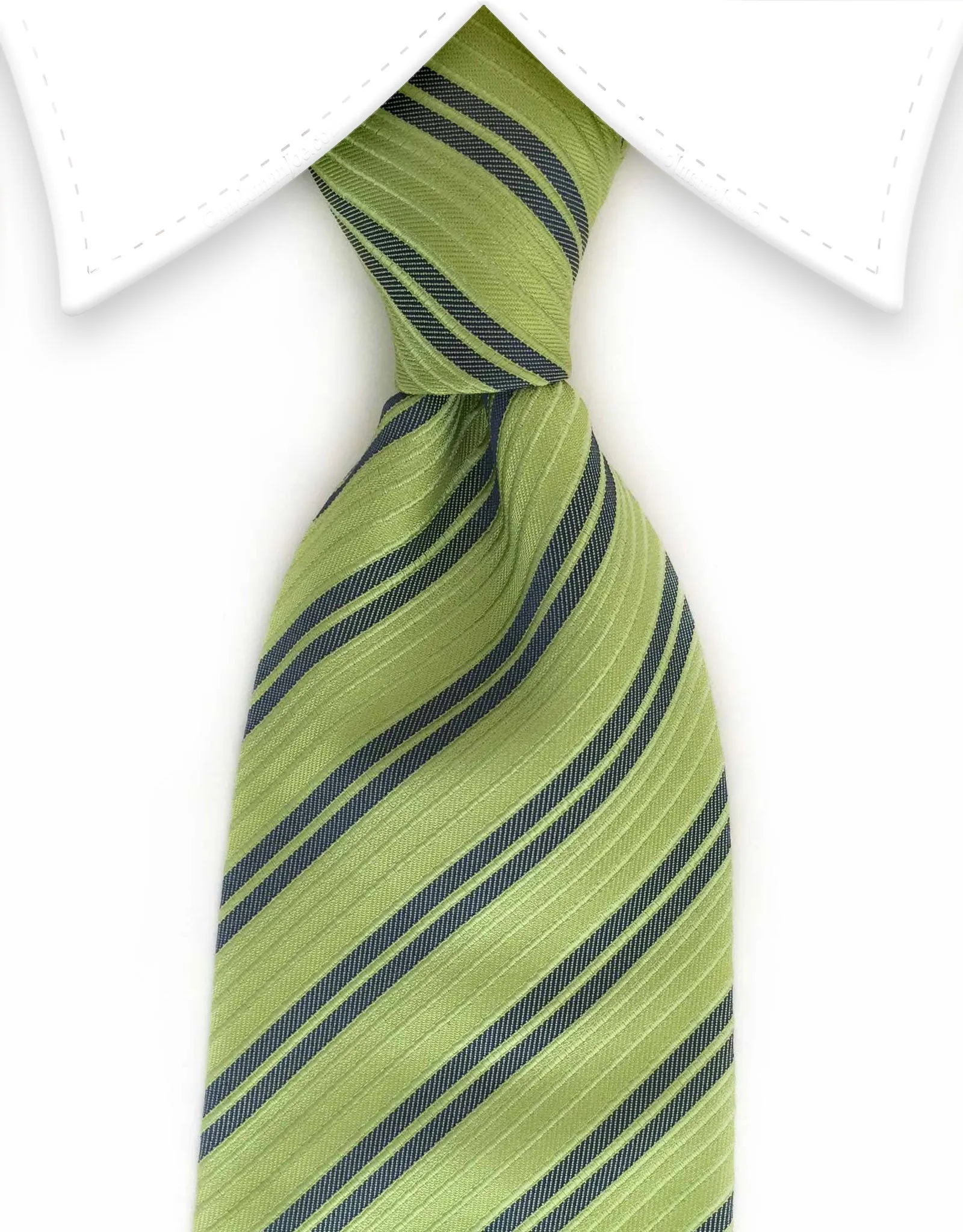 Green Striped Necktie