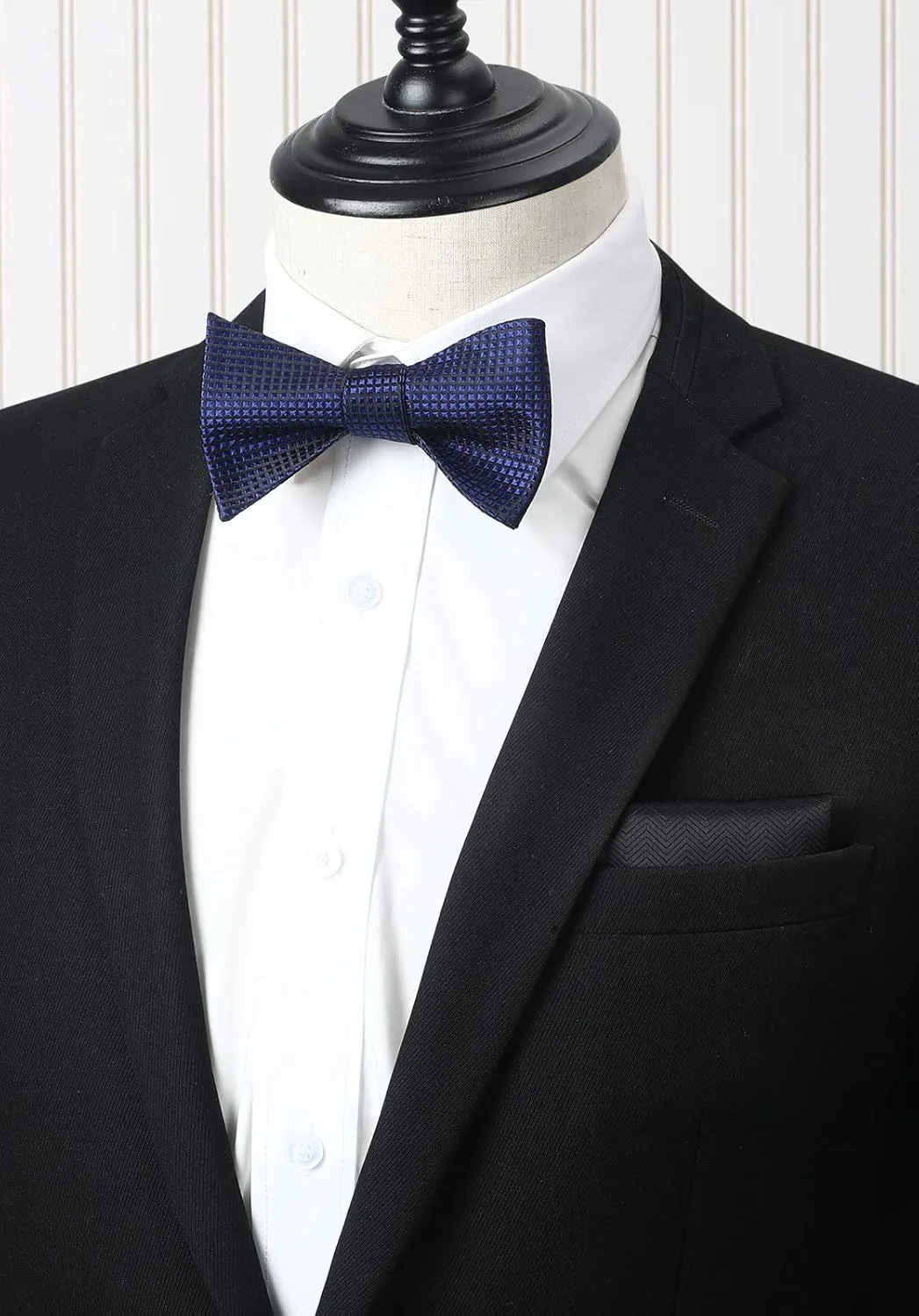 HISDERN Bow Ties for Men 3pcs Mixed Self-Tie Bow tie and Pocket Square Set Classic Formal Tuxedo Wedding & Party Bowtie