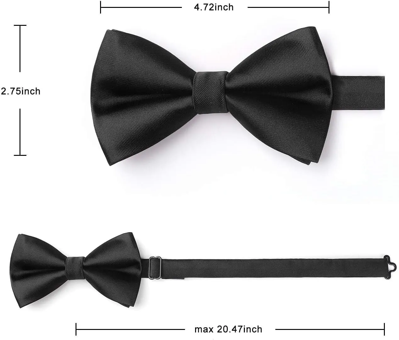 HISDERN Bow Ties for Men Solid Color Pre-Tie Bow Tie and Pocket Square Set Classic Formal Tuxedo Bowties for Wedding Party