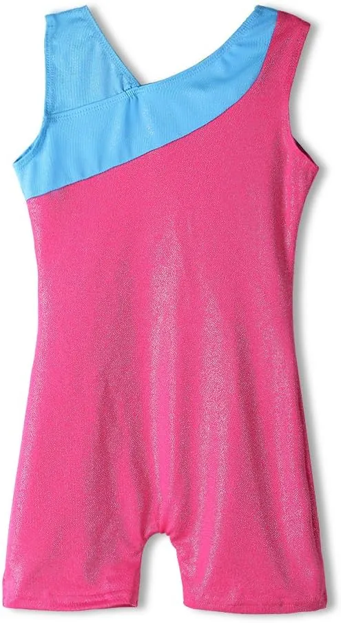 HOZIY Leotards for Girls Gymnastics Kids Children Biketard Snowflake Ribbon Blue Purple Hot Pink Sparkle