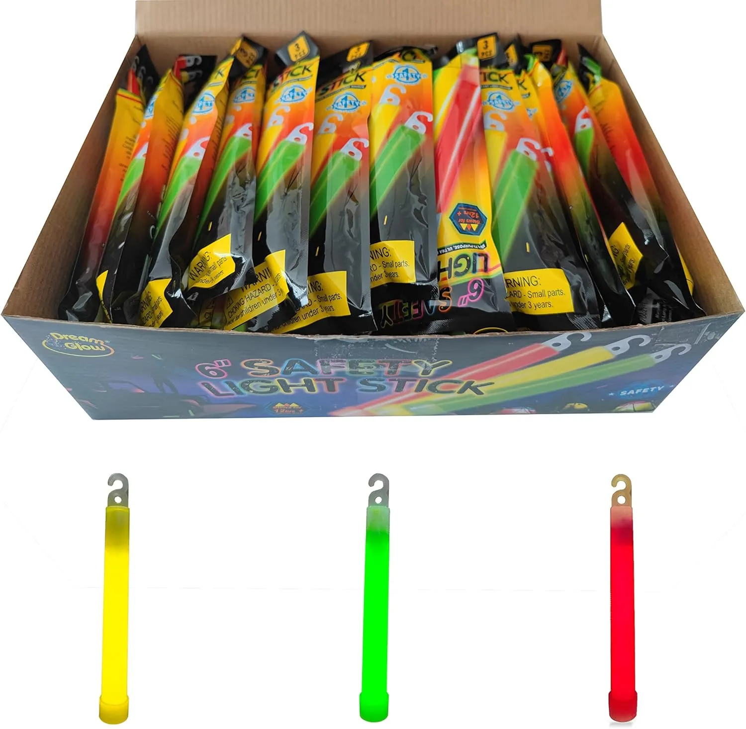 Industrial Grade Glow Sticks(12-90PCS) 6 inches Ultra Bright Emergency Light Sticks for Camping Accessories Hurricane Supplies,Earthquake, Survival Kit More Lasts Over 12 Hours