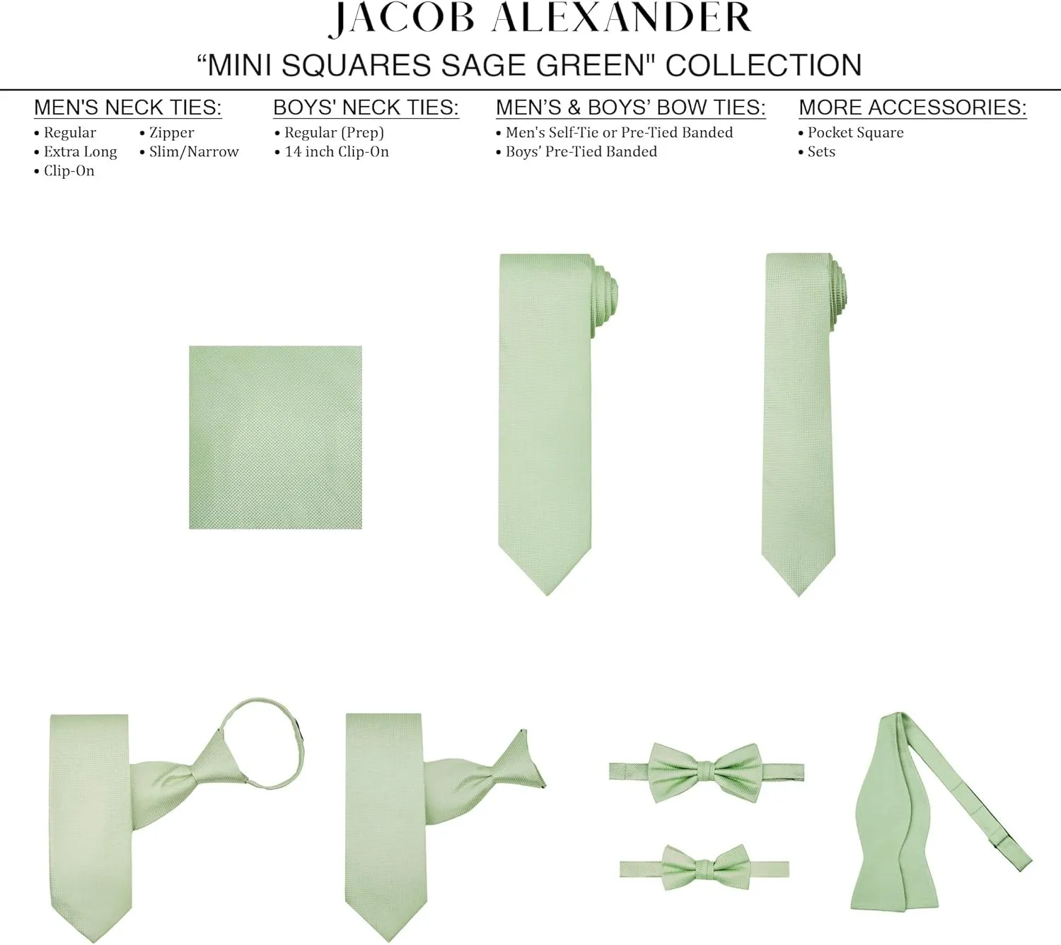 Jacob Alexander Men's Woven Subtle Mini Squares Adjustable Self-Tie Bow Tie