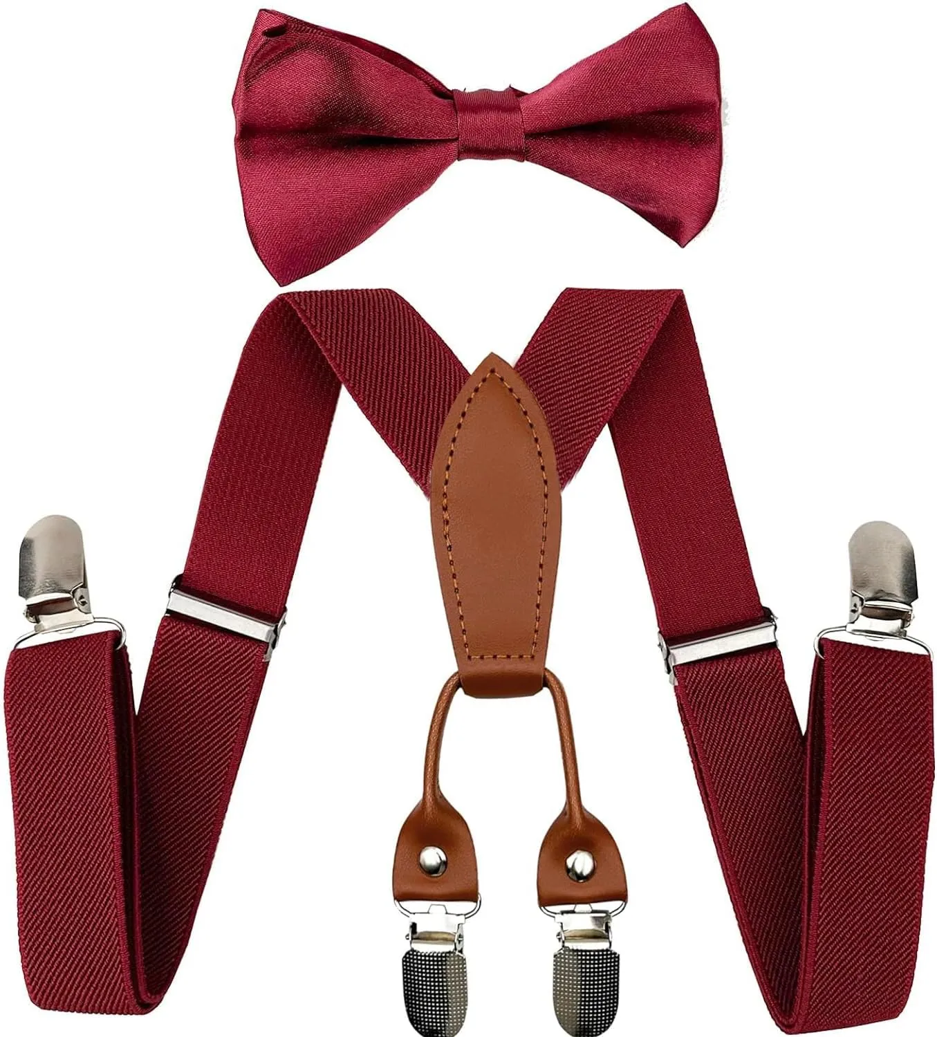 Kids Suspenders Adjustable Suspenders Set With Bow Ties for Boys and Girls
