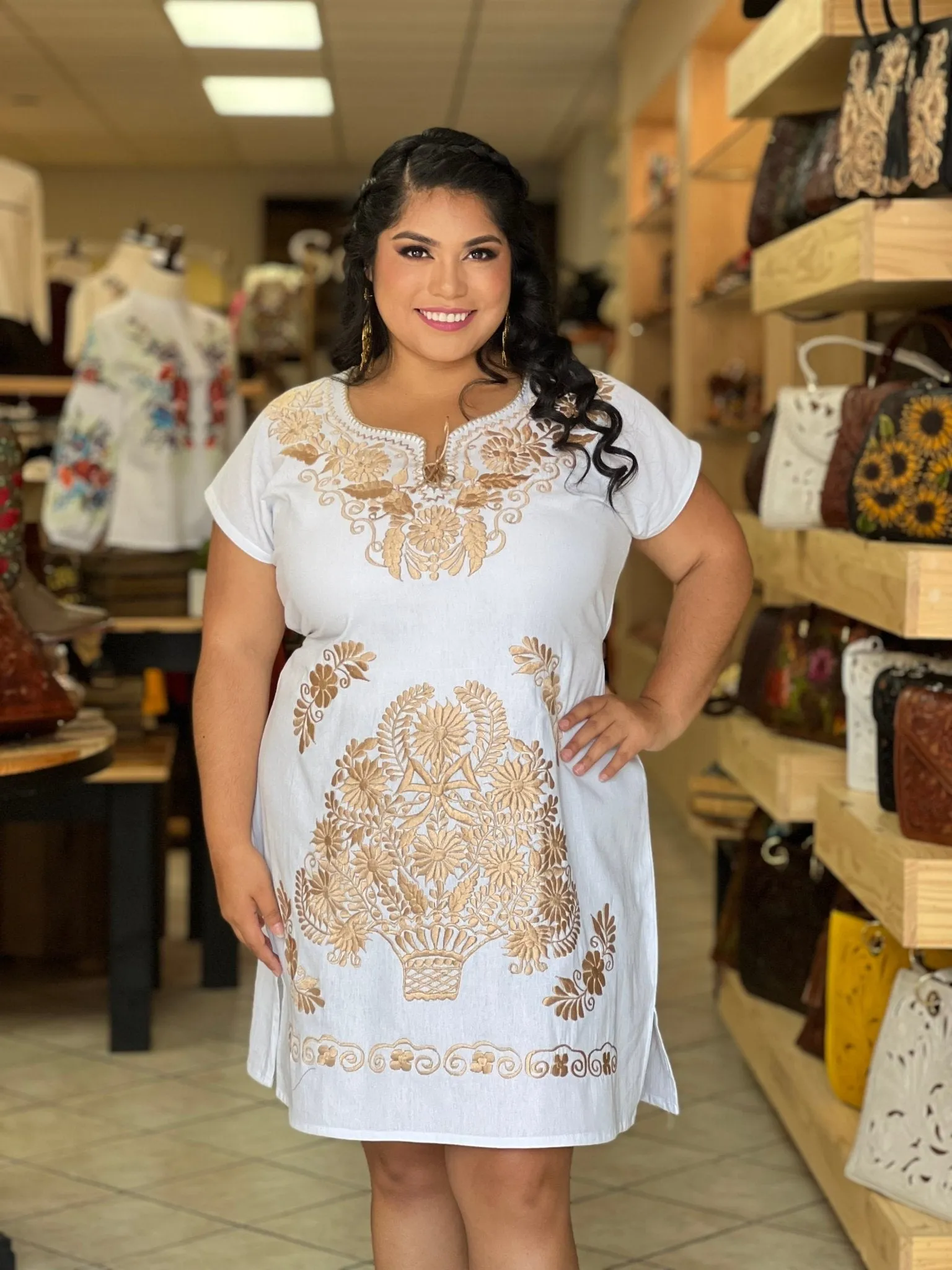 Kimono Golden Mini Dress