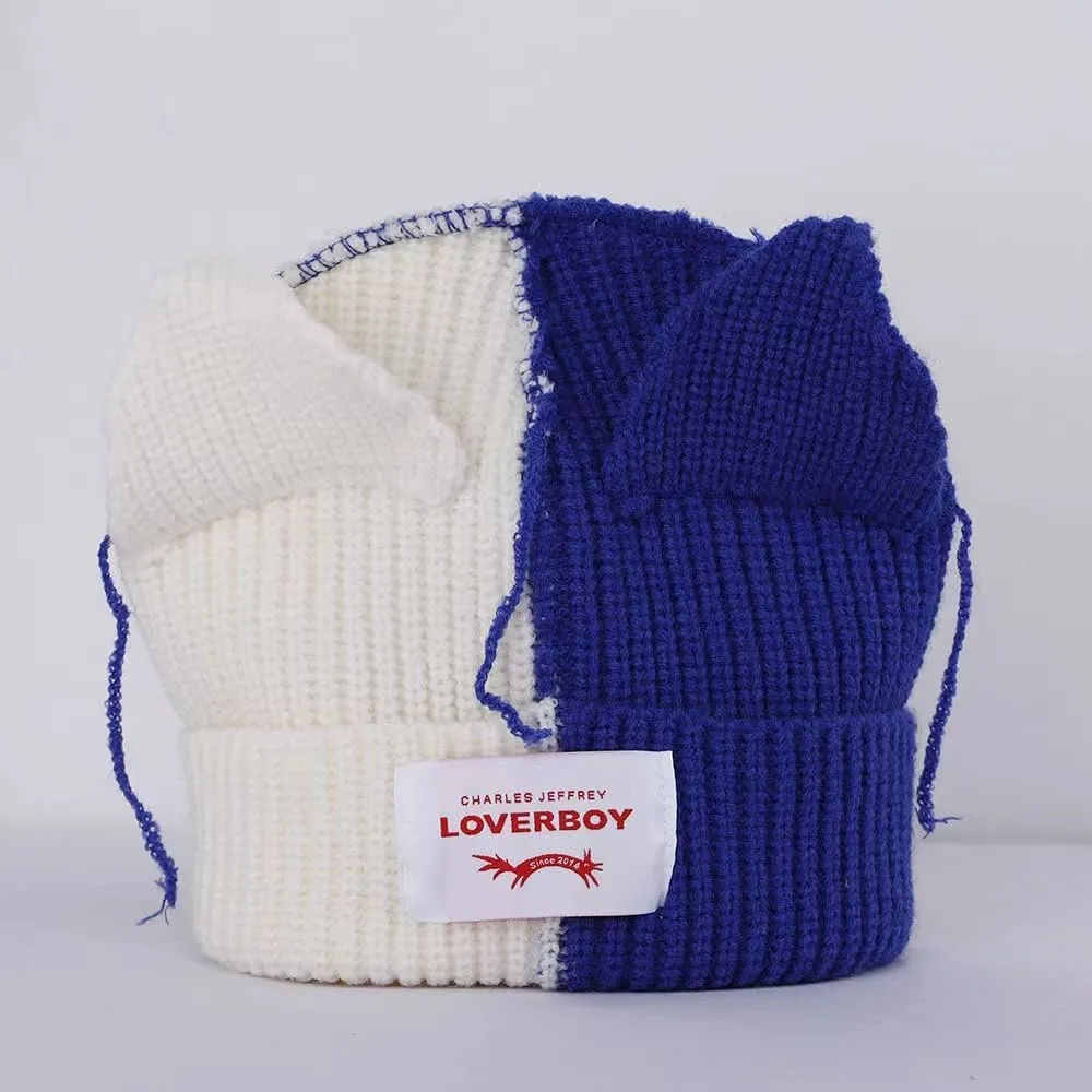 Knitted Beanie Hat - Cute Rabbit Long Ears Fun Fluffy Winter Warm Hat - White