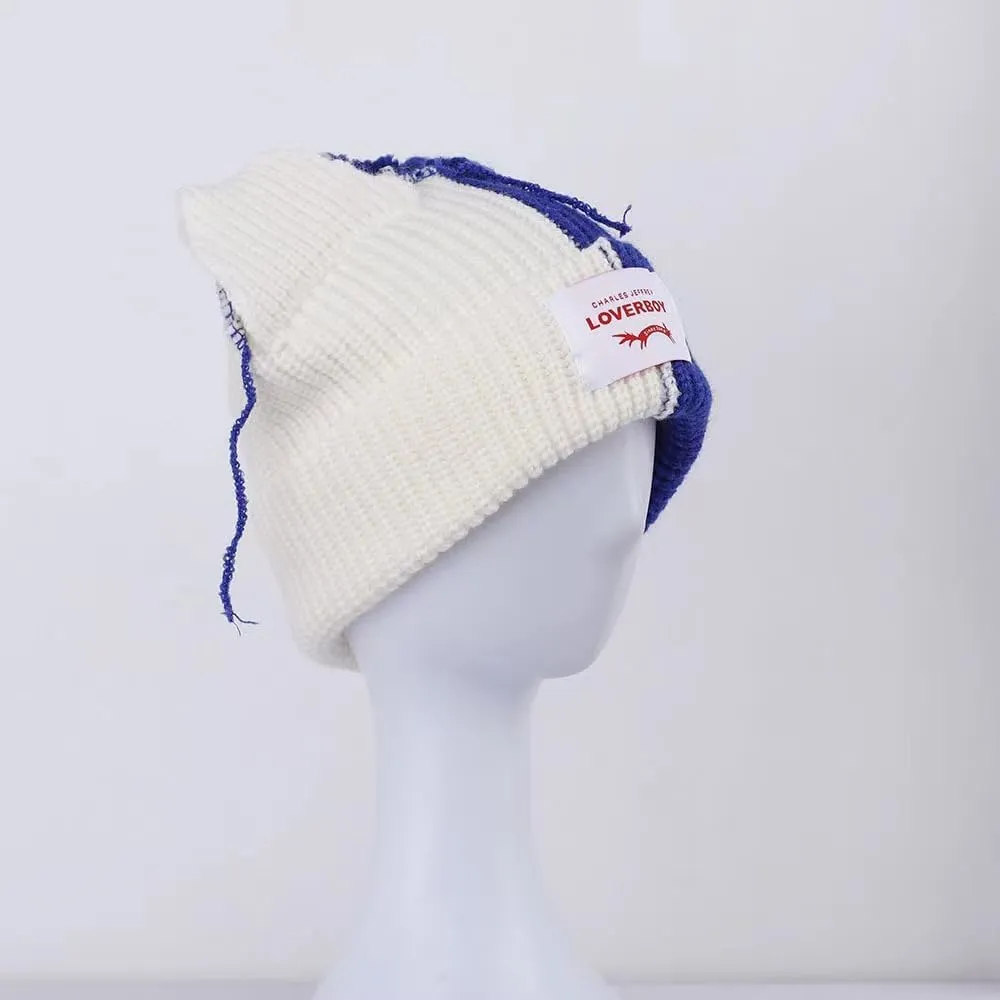 Knitted Beanie Hat - Cute Rabbit Long Ears Fun Fluffy Winter Warm Hat - White