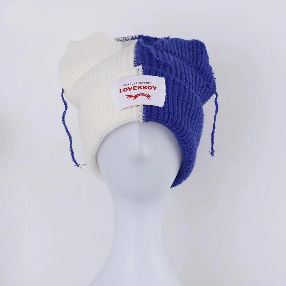 Knitted Beanie Hat - Cute Rabbit Long Ears Fun Fluffy Winter Warm Hat - White