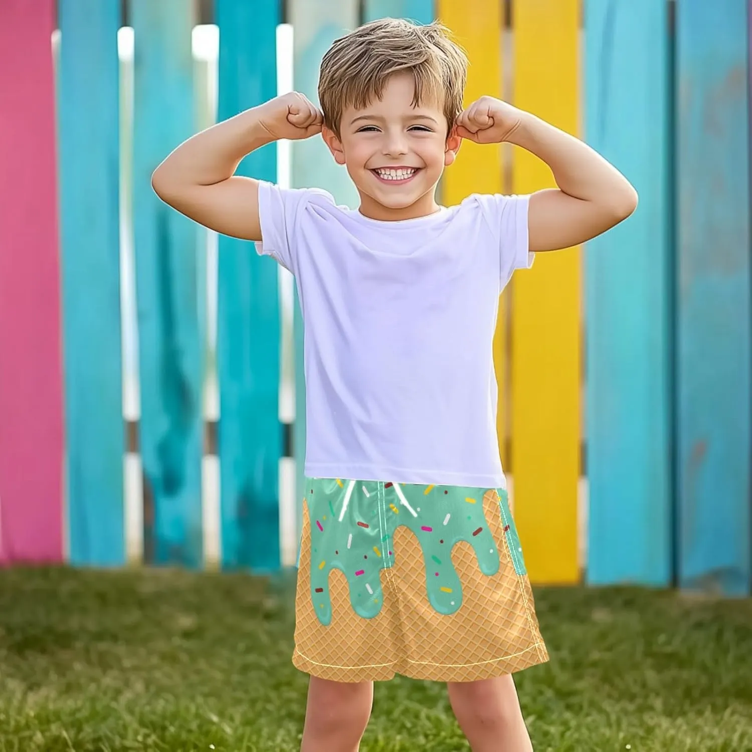 Little Boy Swim Trunks Quick Dry Swimsuit Bathing Suits Beach Board Shorts with Mesh Lining 2-12Years