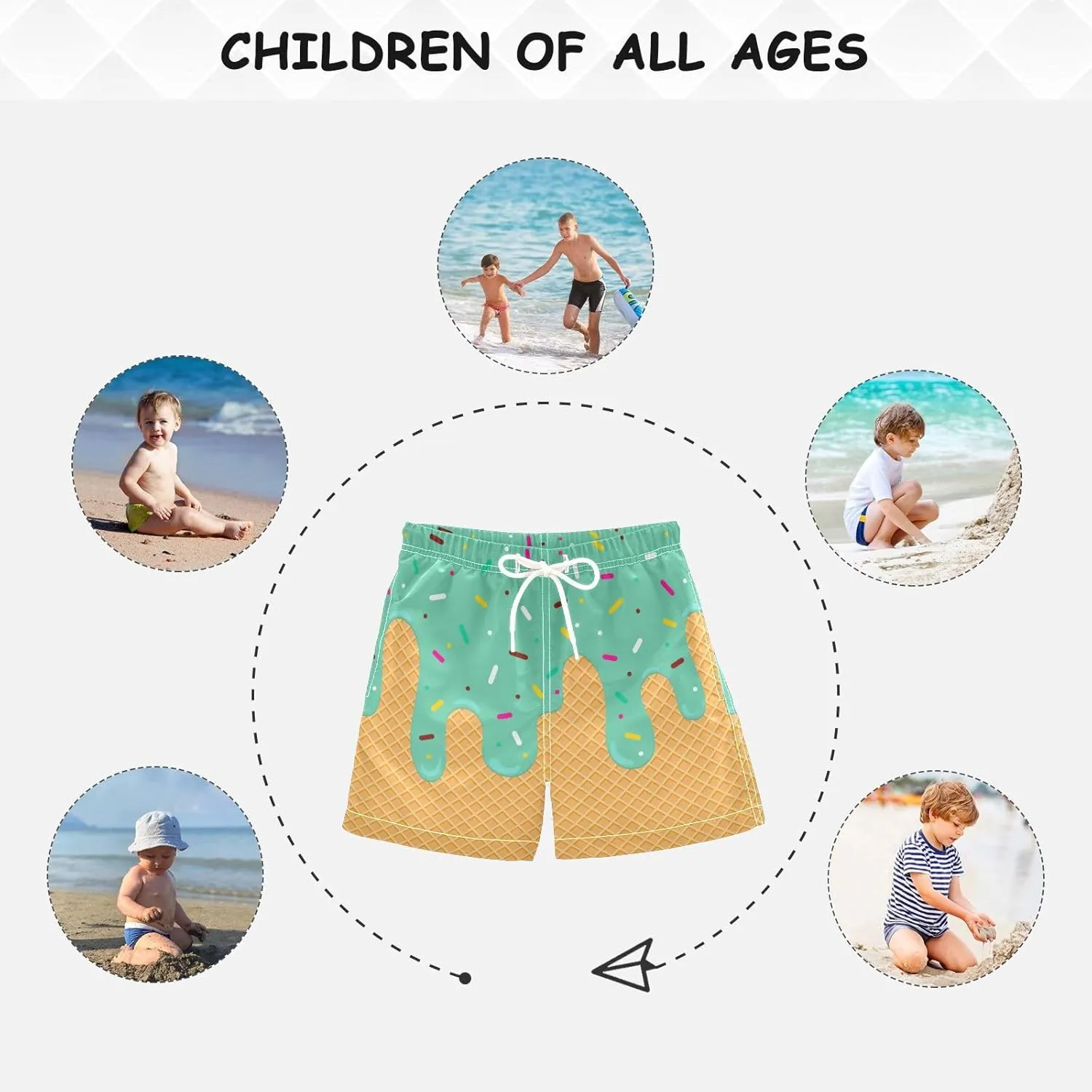 Little Boy Swim Trunks Quick Dry Swimsuit Bathing Suits Beach Board Shorts with Mesh Lining 2-12Years