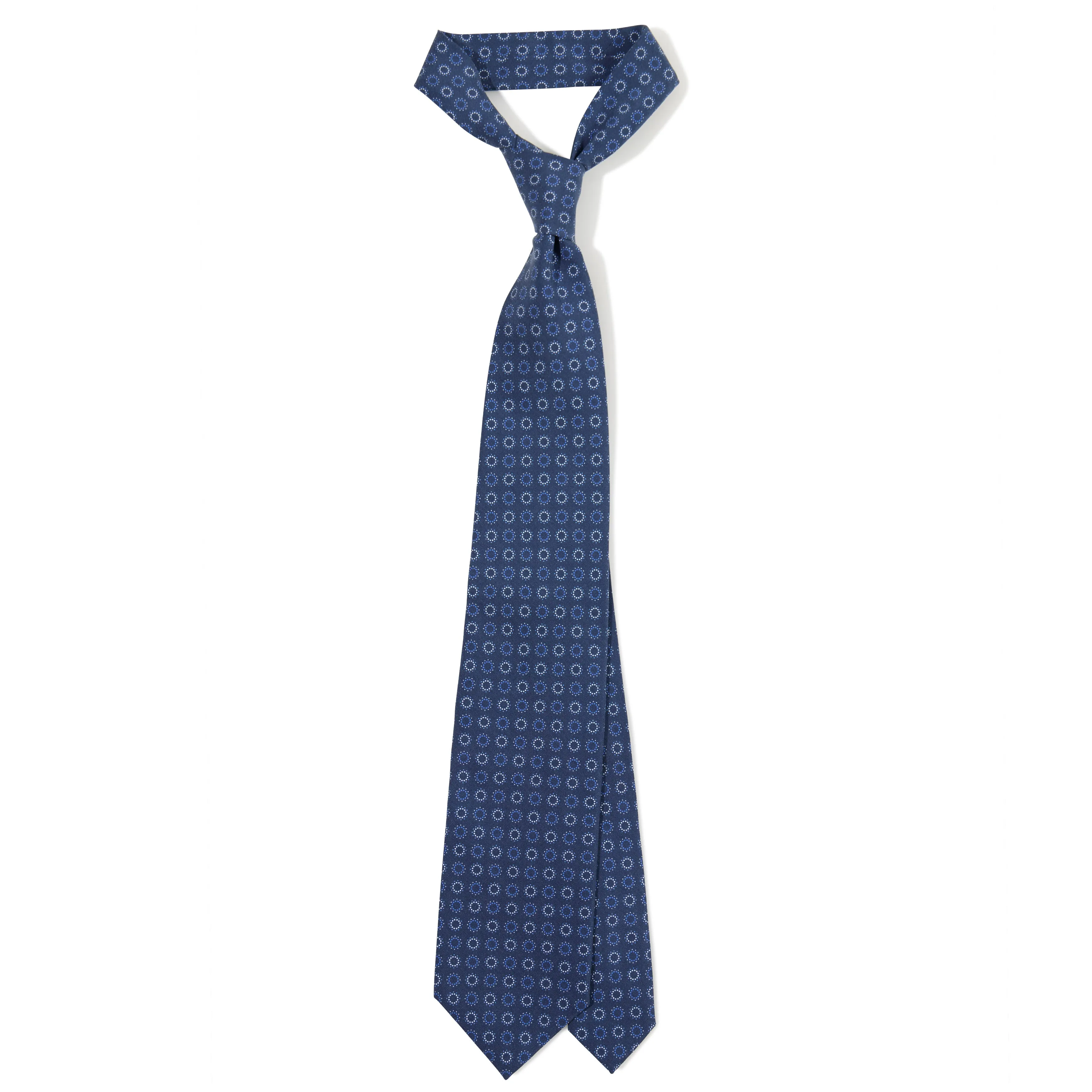 Madder Silk Circle Print Tipped Tie
