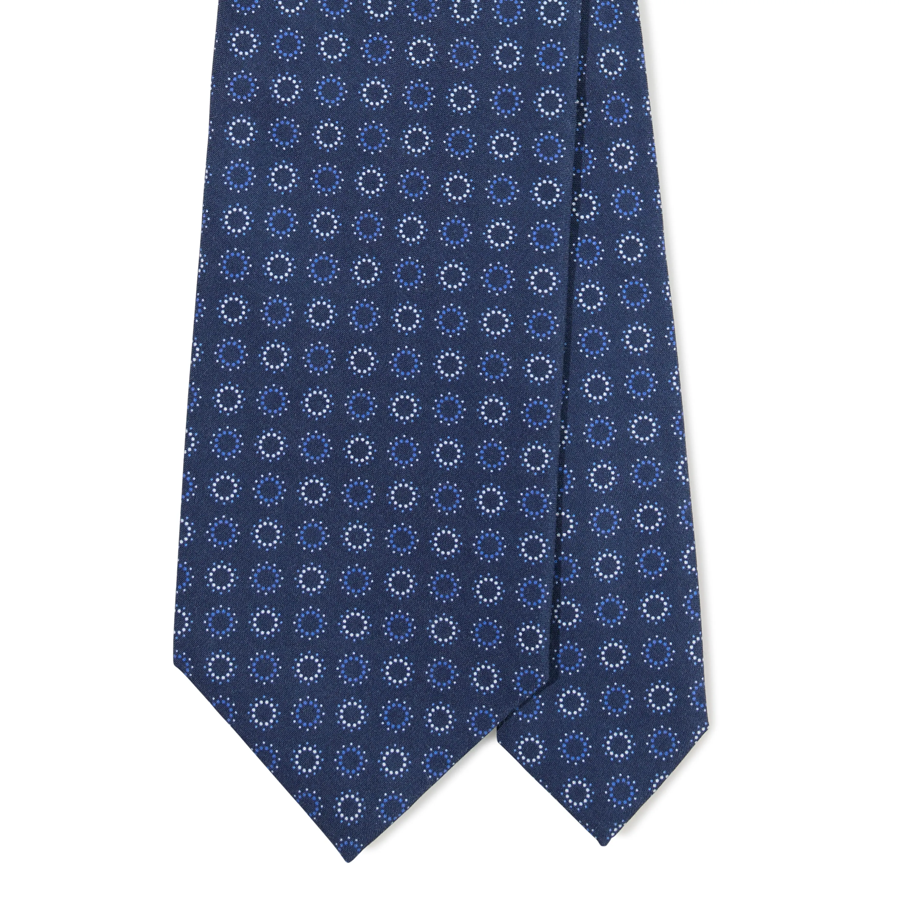 Madder Silk Circle Print Tipped Tie