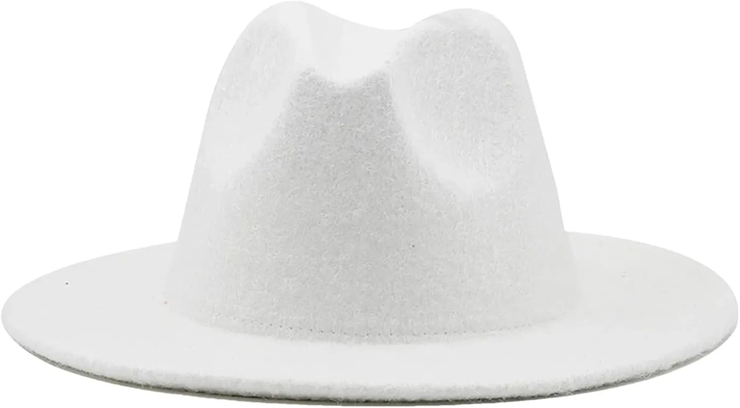 Men Wide Brim Wool Fedora Hat Classic Cowboy Hat Wedding Church Jazz Hats for Women