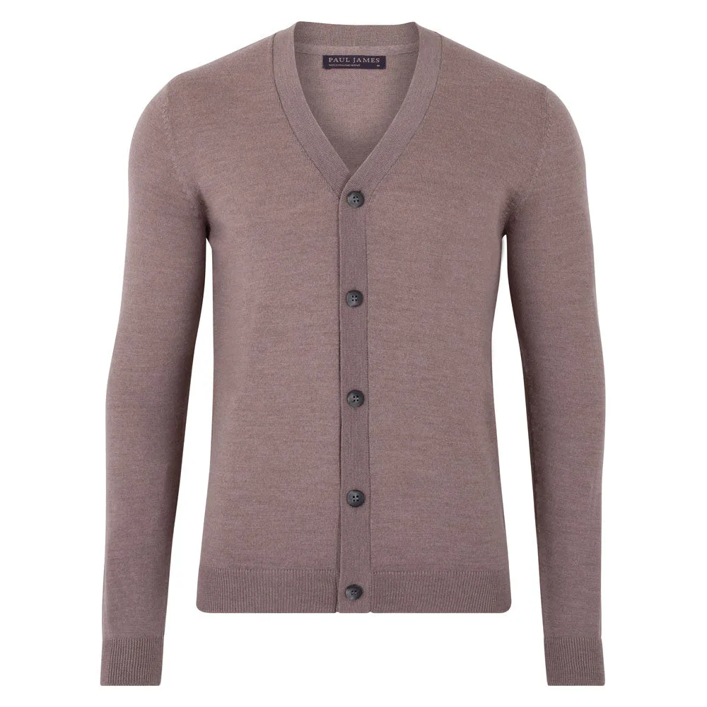 Mens 100% Extra Fine Merino Wool Cardigan