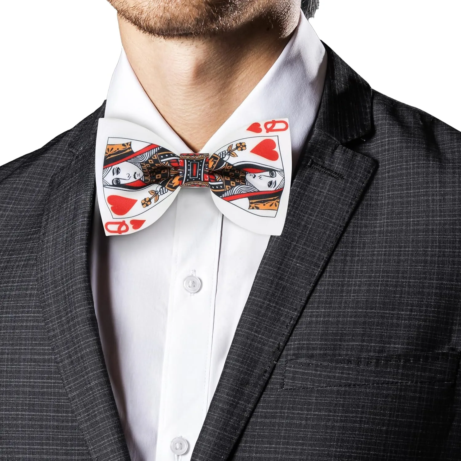 Men's Poker Bow Tie Satin Silk Pre-tied Solid Bow Ties for Men with Gift Box