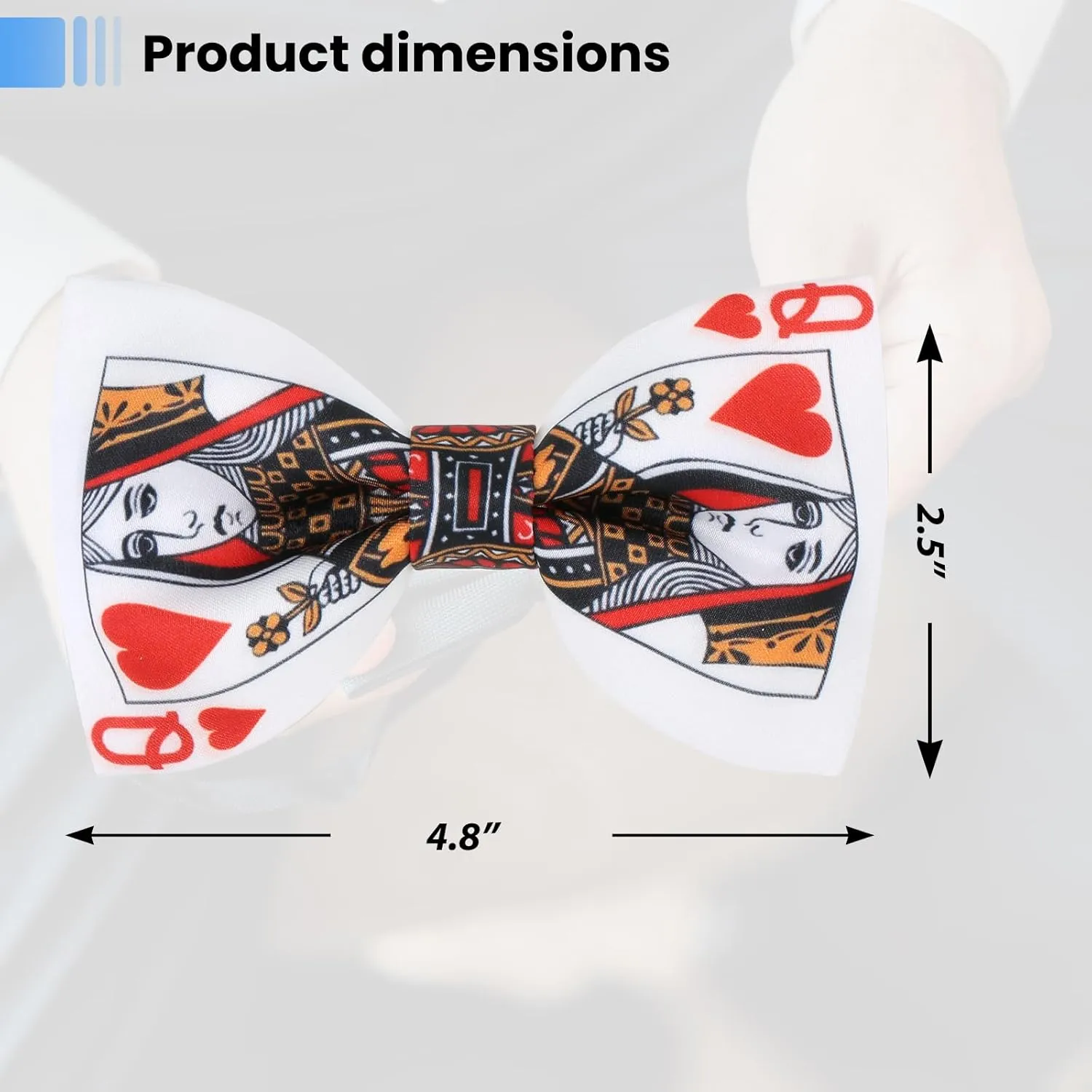 Men's Poker Bow Tie Satin Silk Pre-tied Solid Bow Ties for Men with Gift Box