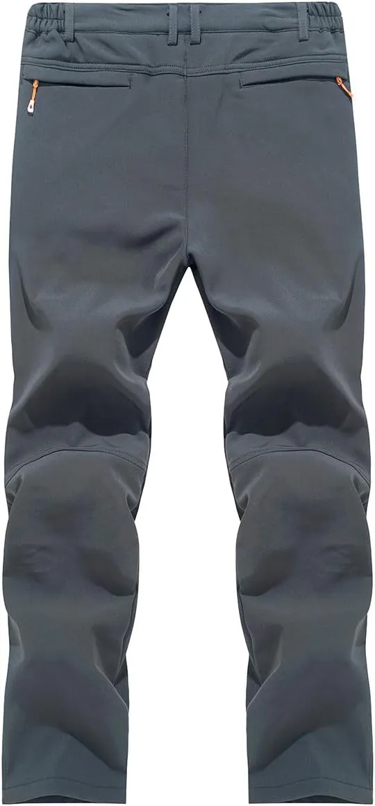 Men's Warm Ski Hiking Pants Softshell Fleece Lined Winter Outdoor Windproof Waterproof Trousers